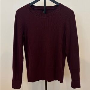 Talbots Ribbed Crewneck Sweater in Burgundy- NWOT